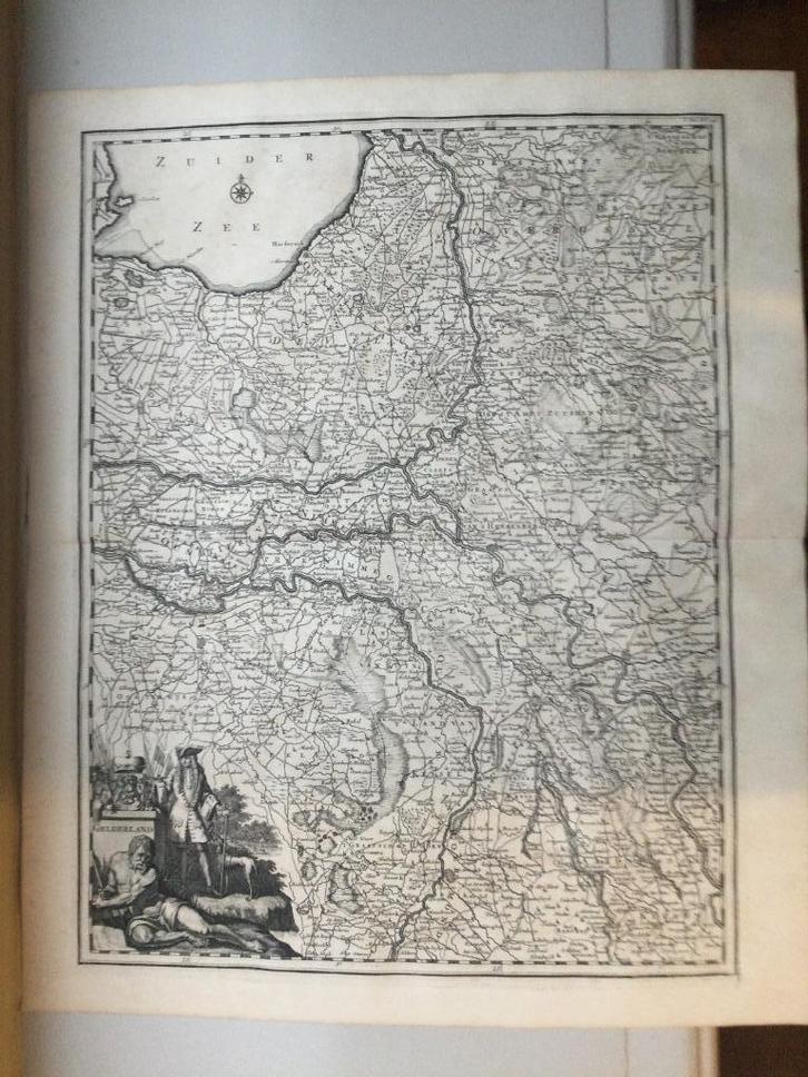 Gelderland met IJsselmeer Halma 1725, Antiek en Kunst, Kunst | Etsen en Gravures, Verzenden