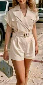 Topper! Deze Vanilla, Creme JoshV, Josh V playsuit XS, Kleding | Dames, Jumpsuits, Beige, Nieuw, Ophalen of Verzenden, Maat 34 (XS) of kleiner