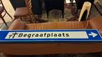 Mancave Begraafplaats bord      Ophalen, Ophalen, Zo goed als nieuw, Reclamebord