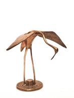 Vintage 70s kraanvogel flamingo vogel messing koper goud klr, Verzenden