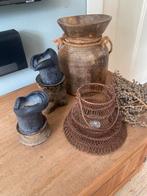 Houten Nepalese pot, Huis en Inrichting, Ophalen, Overige materialen, Gebruikt, Overige kleuren