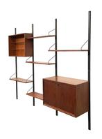 Vintage Poul Cadovius Royal System wandsysteem wallunit, Gebruikt, Met klep(pen), Teakhout, Minder dan 150 cm