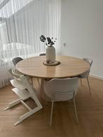 Travertin Eettafel 150cm - Beige Onderkant, Ophalen, Overige materialen, Gebruikt, 150 tot 200 cm