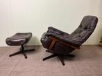 Zweedse Design fauteuil met ottoman van G-Mobler – 1970, Huis en Inrichting, Fauteuils, Metaal, 75 tot 100 cm, Gebruikt, 75 tot 100 cm