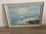 Schilderij meisje aan zee, Antiek en Kunst, Ophalen of Verzenden