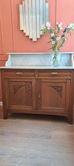 Vintage commode met marmeren blad, Ophalen, Zo goed als nieuw, 50 tot 70 cm, 100 cm of meer