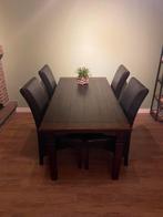 Eettafel met 4 stoelen, Huis en Inrichting, Ophalen, Gebruikt, 100 tot 150 cm, Eikenhout