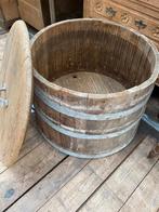 Stoer eiken houten vat ton met deksel, Ophalen