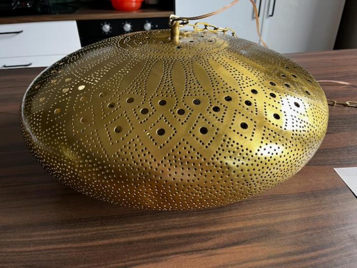 Gouden Marokkaanse hanglamp – NIEUW!, Huis en Inrichting, Lampen | Hanglampen, Nieuw, Minder dan 50 cm, Metaal, Ophalen