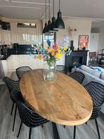 Ovale mango houten tafel, Huis en Inrichting, Tafels | Eettafels, Ophalen of Verzenden, Zo goed als nieuw