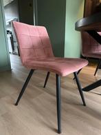4x eetkamerstoelen roze velvet, in goede staat., Huis en Inrichting, Stoelen, Ophalen, Overige materialen, Overige kleuren, Zo goed als nieuw