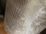 Grote lampenkap taupe velvet crocoprint, Ophalen, Zo goed als nieuw, Rond, 25 tot 50 cm