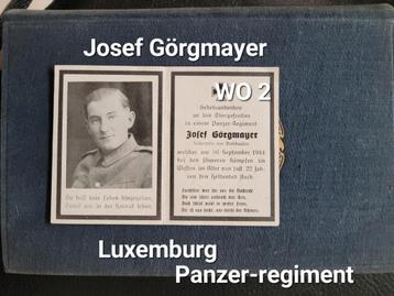 Sterbebild /Death card WO2 duits Panzer rgt Luxemburg 1944