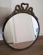 Vintage ronde spiegel met een strik 30 cm, Antiek en Kunst, Minder dan 100 cm, Minder dan 50 cm, Rond, Ophalen
