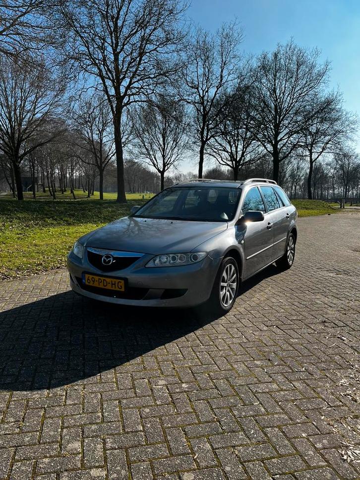 Mazda 6 1.8 – Comfortabel, betrouwbaar, nieuwe accu, Auto's, Mazda, Particulier, Trekhaak, Benzine, C, Stationwagon, Handgeschakeld