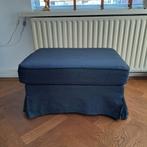 Mooie ikea ektorp hocker met Kilanda donkerblauwe hoes., Ophalen, Zo goed als nieuw, Rechthoekig