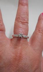 Zilveren Pandora ring met steentje maat 17.25 nr. 1128, Sieraden, Tassen en Uiterlijk, Ringen, Gebruikt, Verzenden, 17 tot 18