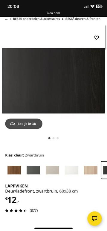 Ikea Besta Lappviken deurtjes zwartbruin 60x38 - afbeelding 3