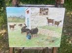 Schilderij “cortijo met geiten” olieverf zonder lijst, Ophalen