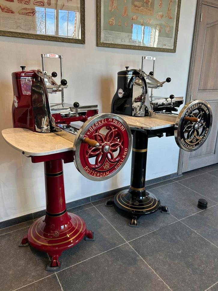 Prachtige oude snijmachine berkel gerestaureerd rood zwart, Antiek en Kunst, Antiek | Keukenbenodigdheden, Ophalen