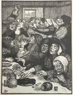 Albert Delstance (1870-1941) Houtsnede ‘Feestmaal der blinde, Antiek en Kunst, Verzenden