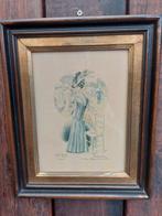 Dames met prachtige kleding mode prents, Antiek en Kunst, Ophalen of Verzenden