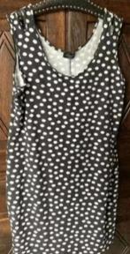 Zwarte jurk witte stippen bollen; Jessica Dresses; 42 / 44, Zwart, Maat 42/44 (L), Ophalen of Verzenden, Zo goed als nieuw