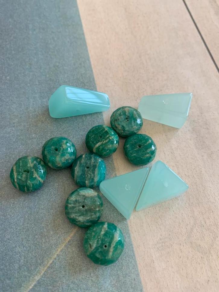 Amazoniet en kwarts groene edelstenen kralen, Sieraden, Tassen en Uiterlijk, Edelstenen, Nieuw, Verzenden