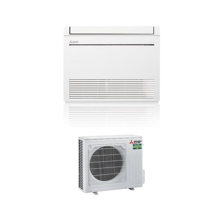 MITSUBISHI ELECTRIC VLOERMODEL 5kW Inv SET, Witgoed en Apparatuur, Airco's, Nieuw, Wandairco, Minder dan 60 m³, 3 snelheden of meer