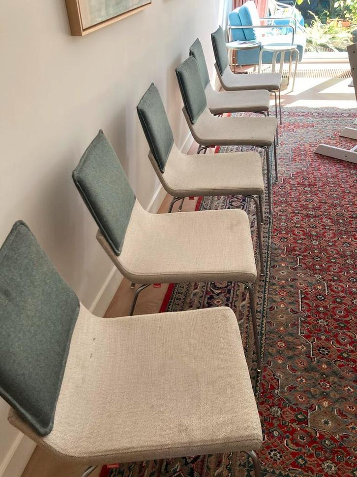 6 Gispen Triennial stoelen, Huis en Inrichting, Stoelen, Gebruikt, Vijf, Zes of meer stoelen, Metaal, Overige kleuren, Ophalen