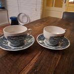 2 Blauwe Kop en Schotels Engels, Antiek en Kunst, Antiek | Servies los, Ophalen of Verzenden