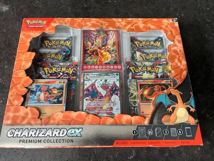 Charizard ex Premium Collectie, Hobby en Vrije tijd, Verzamelkaartspellen | Pokémon, Nieuw, Overige typen, Foil, Ophalen of Verzenden