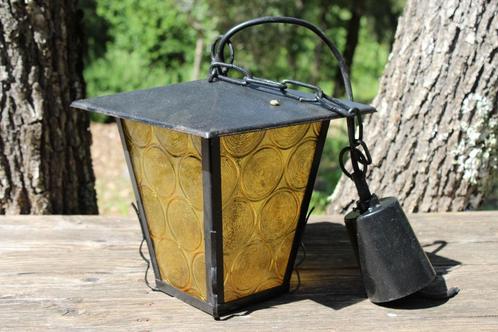 Brocante - Franse buitenlamp!, Tuin en Terras, Buitenverlichting, Gebruikt, Hanglamp, IJzer, Ophalen of Verzenden