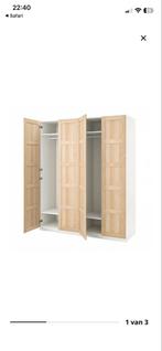 1 Pax Bergsmo Kast Eiken/Wit Gelazuurd - 200x100x58 cm, Ophalen, Gebruikt, 200 cm of meer, Eikenhout