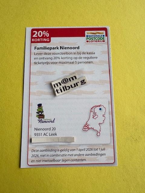 Familiepark Nienoord 20% korting, Tickets en Kaartjes, Kortingen en Cadeaubonnen, Drie personen of meer, Overige typen, Kortingsbon