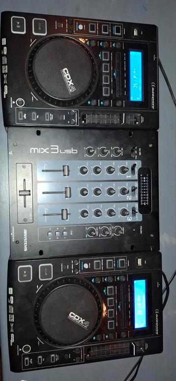 JB Systems Mix3 USB + 2x Audiophony CDX-4 CD/USB Players beschikbaar voor biedingen