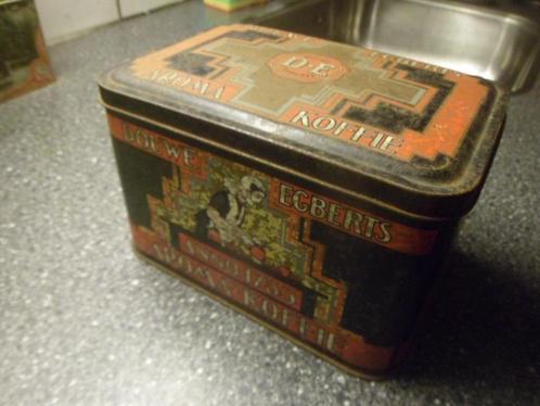 Douwe Egberts voorraadblik DE blik koffieblik 2 pak koffie R, Verzamelen, Blikken, Gebruikt, Koffie, Douwe Egberts, Ophalen of Verzenden