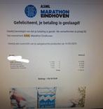 ASML Marathon(42,195 km ) Eindhoven ticket, Tickets en Kaartjes, Eén persoon, Oktober