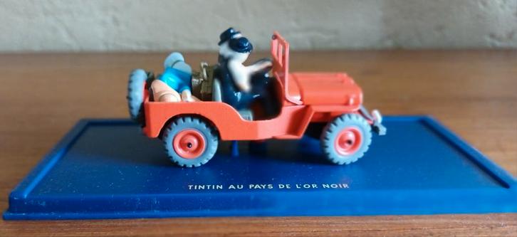 La Jeep rouge Tintin Kuifje auto 1:43, Hobby en Vrije tijd, Modelauto's | 1:43, Zo goed als nieuw, Auto, Overige merken, Ophalen of Verzenden