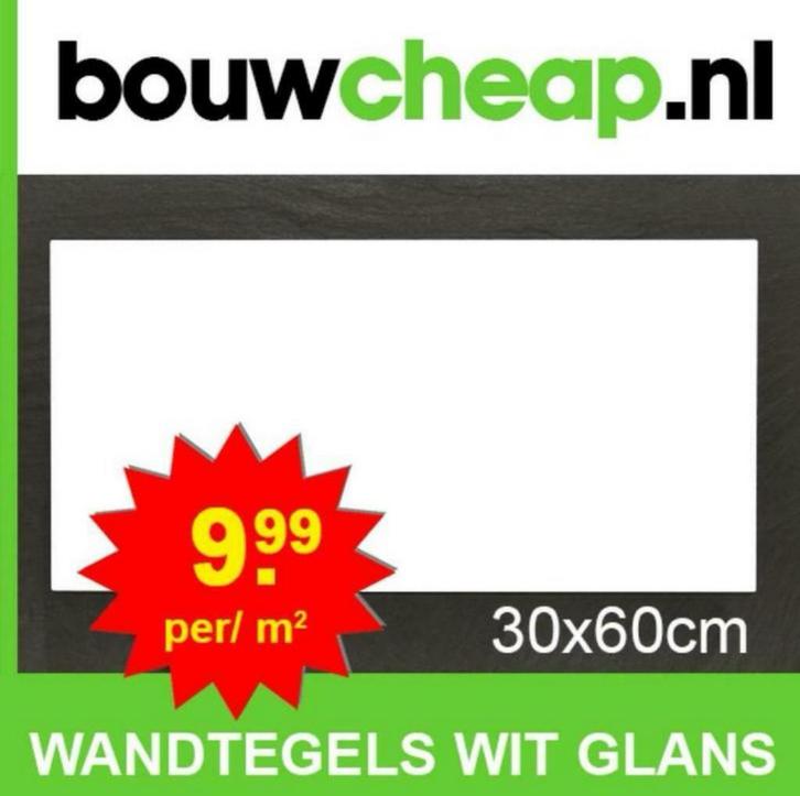 Nergens goedkoper witte wandtegels 30x60  GLANS!, Huis en Inrichting, Badkamer | Complete badkamers, Nieuw, Ophalen of Verzenden
