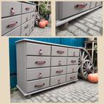 Apothekerskast ladekast met boomstam pootjes, Middenhof 41 4411 RX Rilland, 100 tot 150 cm, 5 laden of meer, Muppetsmeubels@gmail.com