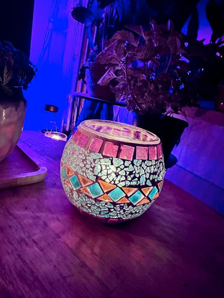 Uniek Handgemaakte Mozaïek Kaarsenhouder, Huis en Inrichting, Woonaccessoires | Kandelaars en Kaarsen, Nieuw, Kandelaar, Minder dan 25 cm