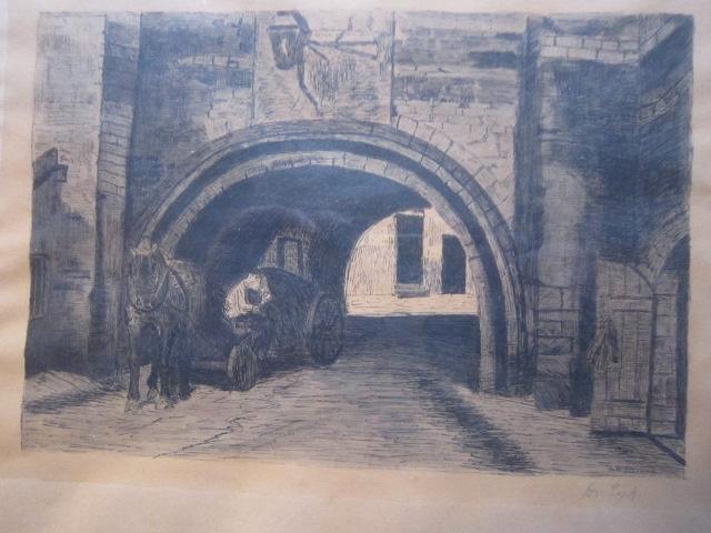 Ets door van Eijk, Naar Steelink Paard en wagen i/e poort, Antiek en Kunst, Kunst | Etsen en Gravures, Ophalen of Verzenden