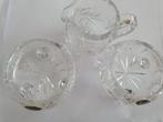 Kristal 4delig 1 kannetje 2suikerpotje + schaaltje, Ophalen of Verzenden