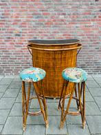 Bamboe bar Tiki Bar jaren 60 Elvis Rock&Roll vintage, Huis en Inrichting, Ophalen, Zo goed als nieuw, Inclusief barstoelen