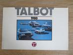 Autofolder: Talbot 1980 o.a. Matra Bagheera -- Simca 1100, Boeken, Auto's | Folders en Tijdschriften, Nieuw, Ophalen of Verzenden