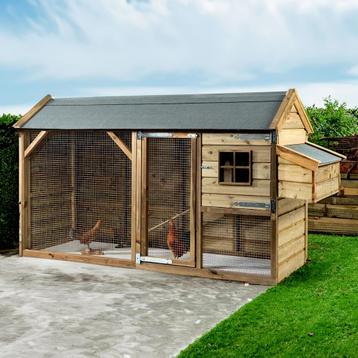 Kippenhok met ren en legnest  273x95x148  *gratis bezorgd NL beschikbaar voor biedingen