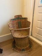 Vintage poppenstoeltje/plantenstandaard riet, Tuin en Terras, Bloembakken en Plantenbakken, Ophalen, Zo goed als nieuw, Rond