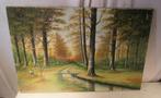 Mooi Oud Geschilderd Werk 'Beek en Bos' - H Arren, Antiek en Kunst, Ophalen of Verzenden