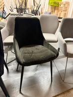 Groene army green velvet stoel, Ophalen, Zwart, Leer, Zo goed als nieuw